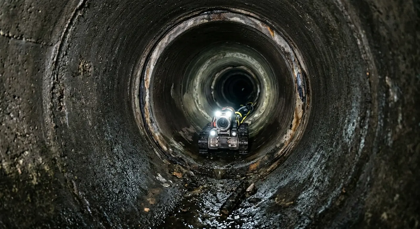 Robotic sewer camera inspecting pipe interior for Sewer Line Repair in Chelsea